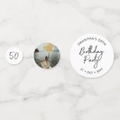 Confettis Cinquante | Black & White Modern 50th Birthday Pho (Devant)