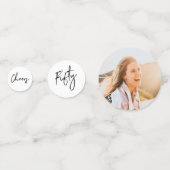 Confettis Cinquante | Black & White Modern 50th Birthday Pho (Derrière)