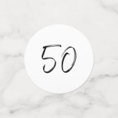 Confettis Cinquante | Black & White Modern 50th Birthday Pho (Petit recto)