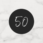 Confettis Cinquante | Black & White Modern 50th Birthday Pho (Petit recto)