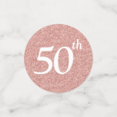 Confettis Cinquante et fabuleux blanc sur la table Rose Part (Petit recto)