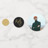 Confettis Cinquante | Gold & Black Modern 50th Birthday Part (Derrière)