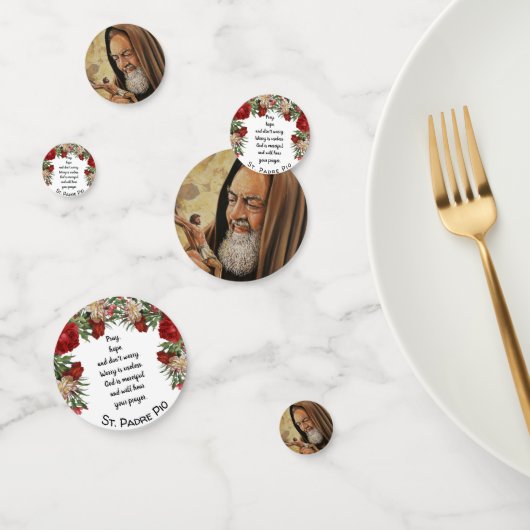 Confettis Citation de St. Padre Pio Priez l'espoir Ne vous i (Groupe)