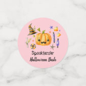 Confettis Citrouille Spooktacular Halloween Bash Party rose (Petit recto)