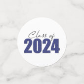 Confettis Classe de Parties scintillant bleu marine de 2024 (Petit recto)