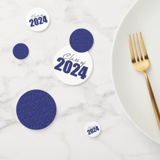 Confettis Classe de Parties scintillant bleu marine de 2024 (Groupe)