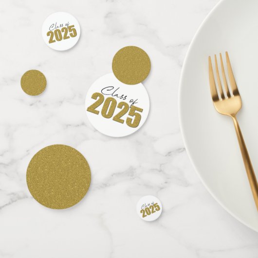 Confettis Classe de Parties scintillant d'or de 2025 (Groupe)