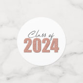 Confettis Classe de Parties scintillant or rose de 2024 (Petit recto)