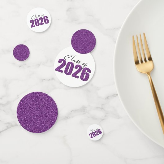 Confettis Classe de Parties scintillant pourpre de 2026 (Groupe)