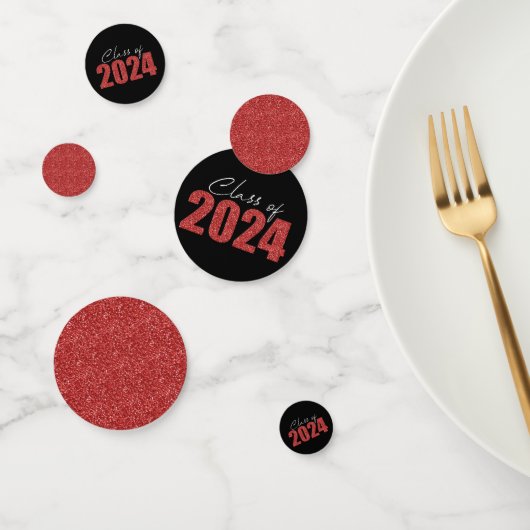 Confettis Classe Parties scintillant rouge de 2024 (Groupe)