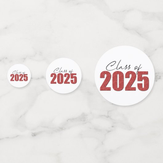 Confettis Classe Parties scintillant rouge de 2025 (Devant)