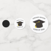 Confettis Classe personnalisée de 20xx Black Graduation Cap  (Devant)