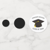 Confettis Classe personnalisée de 20xx Black Graduation Cap  (Derrière)