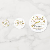 Confettis Classy Gold 50e Anniversaire Merci (Devant)