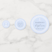 Confettis Clé grecque Baptême bleu (Devant)