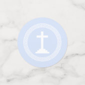 Confettis Clé grecque Baptême bleu (Petit recto)