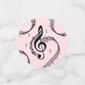 Confettis Climacic G Clef Music Rose (Petit recto)