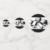 Confettis Cloches Mariages Noir Et Blanc (Devant)