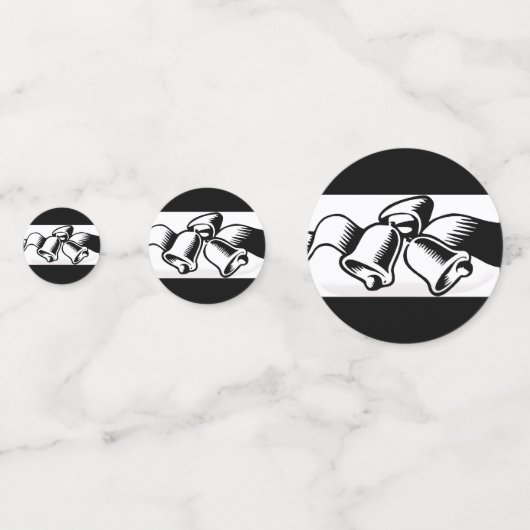 Confettis Cloches Mariages Noir Et Blanc (Derrière)