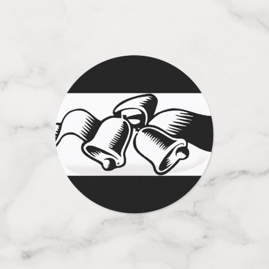 Confettis Cloches Mariages Noir Et Blanc (Petit recto)