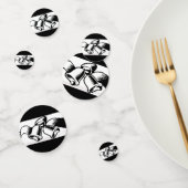 Confettis Cloches Mariages Noir Et Blanc (Groupe)