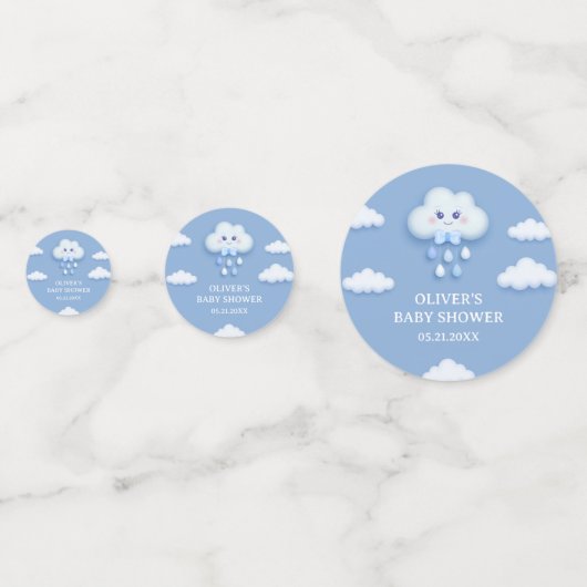 Confettis Cloud bleu pastel doux 9 garçon baby shower Confet (Devant)