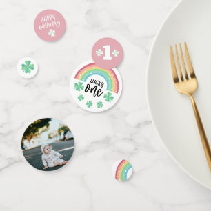 Confettis Clover rose Arc en ciel Lucky One Photo 1er annive