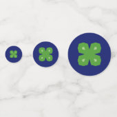 Confettis Clovers géométriques à quatre feuilles sur Confett (Devant)