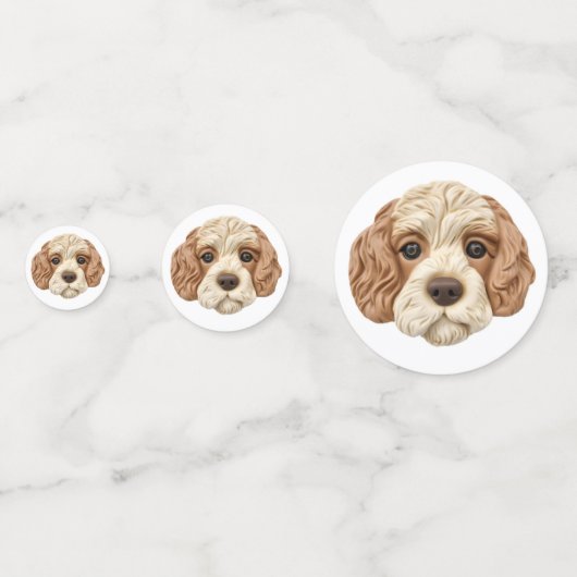 Confettis Cockapoo Chien 3D Inspiré (Derrière)