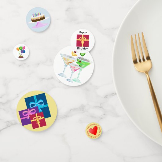 Confettis Cocktail d'anniversaire pour adultes (Groupe)
