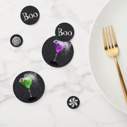 Confettis Cocktail d'Halloween violet et vert (Groupe)