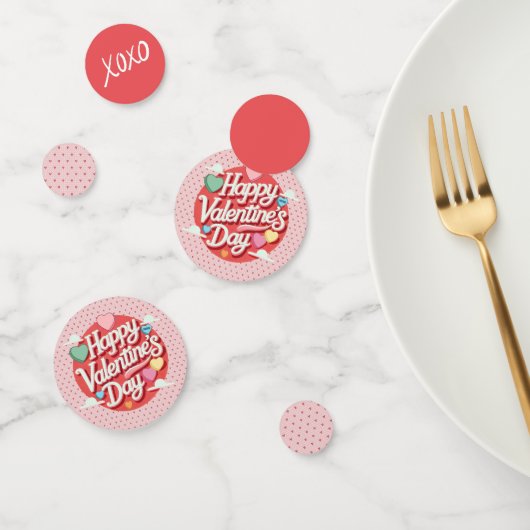Confettis Coeur coloré de la Saint Valentin (Groupe)