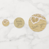 Confettis Coeur "Love you" écrit dans Sable (Derrière)