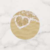 Confettis Coeur "Love you" écrit dans Sable (Petit recto)