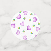 Confettis Coeur mignon violet romantique Saint-Valentin (Petit recto)