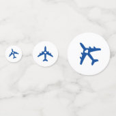 Confettis Cœur Romantique Thème Voyage Or Bleu Avion (Derrière)