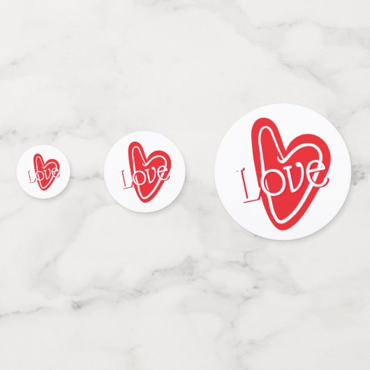 Confettis Coeur rouge cool avec amour (Derrière)