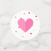 Confettis Coeur Valentine Thème Bébé Fille Douche Rouge Rose (Petit recto)