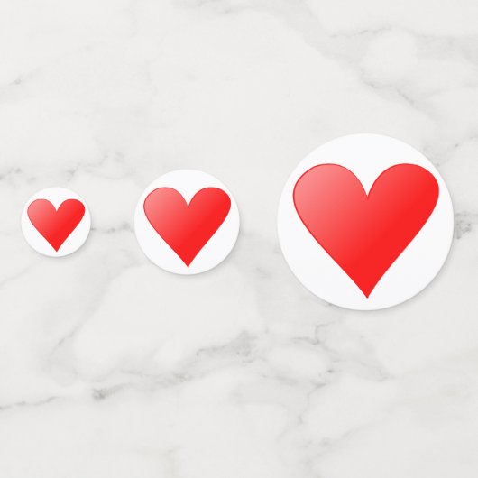 Confettis Coeurs d'amour rouges (Devant)