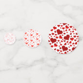 Confettis Cœurs d'amour rouges, noirs et blancs classiques (Devant)