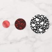 Confettis Cœurs d'amour rouges, noirs et blancs classiques (Derrière)