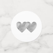 Confettis Coeurs d'amour sur mariage rayé noir & blanc (Petit recto)