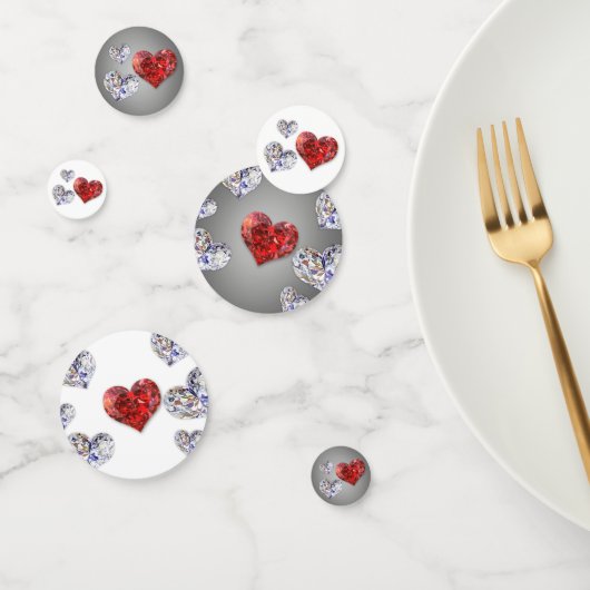 Confettis Coeurs de diamants précieux et élégants (Groupe)