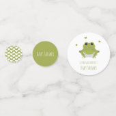 Confettis Coeurs de grenouille verte Nom Baby shower (Devant)