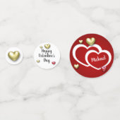 Confettis Coeurs de la Saint Valentin Rouge moderne (Devant)