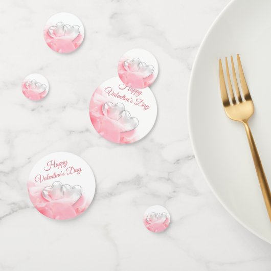 Confettis Coeurs de verre romantique Heureuse Sainte-Valenti (Groupe)