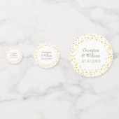 Confettis Coeurs d'or Mariages personnalisés (Devant)