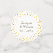 Confettis Coeurs d'or Mariages personnalisés (Petit recto)