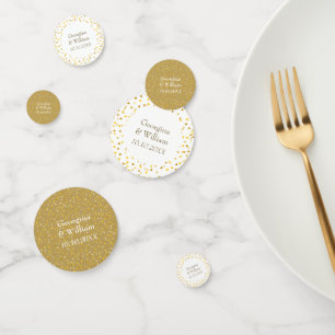Confettis Cœurs Dorés Personnalisés pour Mariage