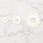 Confettis Cœurs dorés personnalisés pour mariage (Devant)